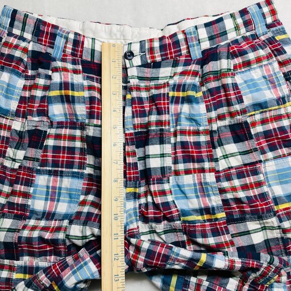 Jos. A. Bank Mens Multicolor Patchwork Madras Plaid Preppy Shorts Size 36 - Picture 7 of 9